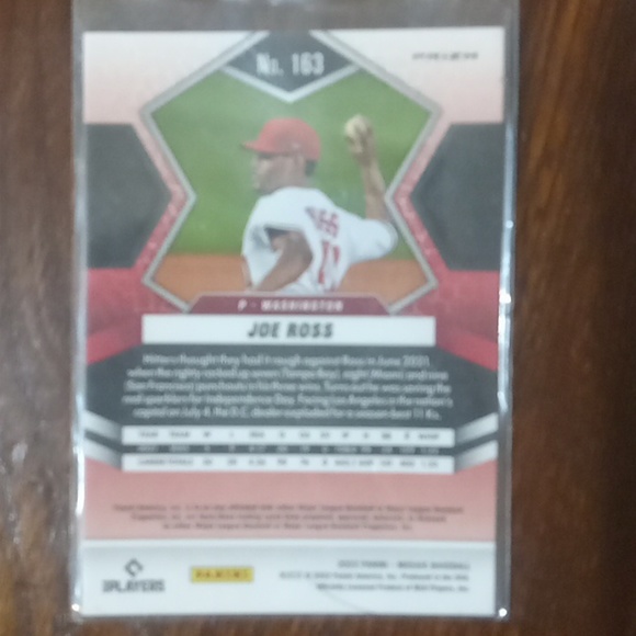 2022 Panini Mosaic "Pink Mosiac Prizm" #163 Joe Ross Washington Nationals - Picture 2 of 5